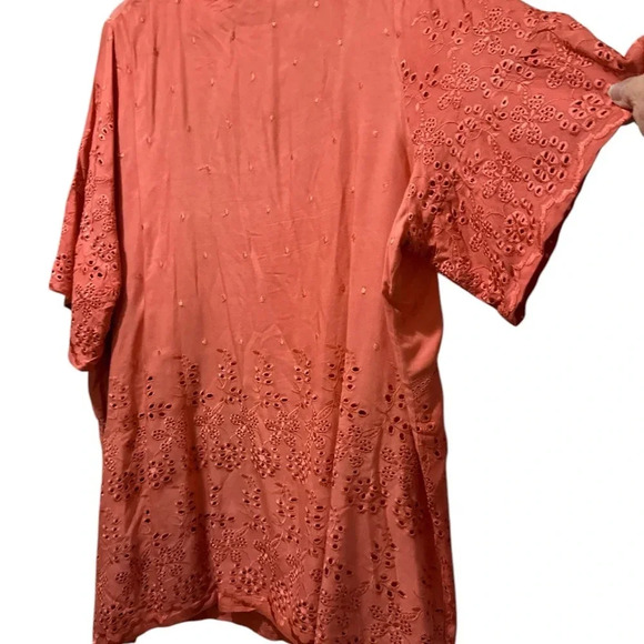 North Style Women's Coral Eyelet Top - Picture 9 of 9